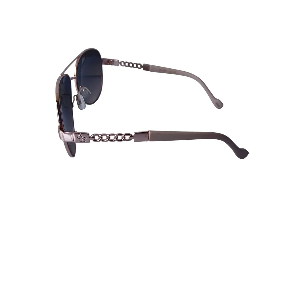 Jessica Simpson Rose Gold Aviator Sunglasses with Chain Detail Temples‎